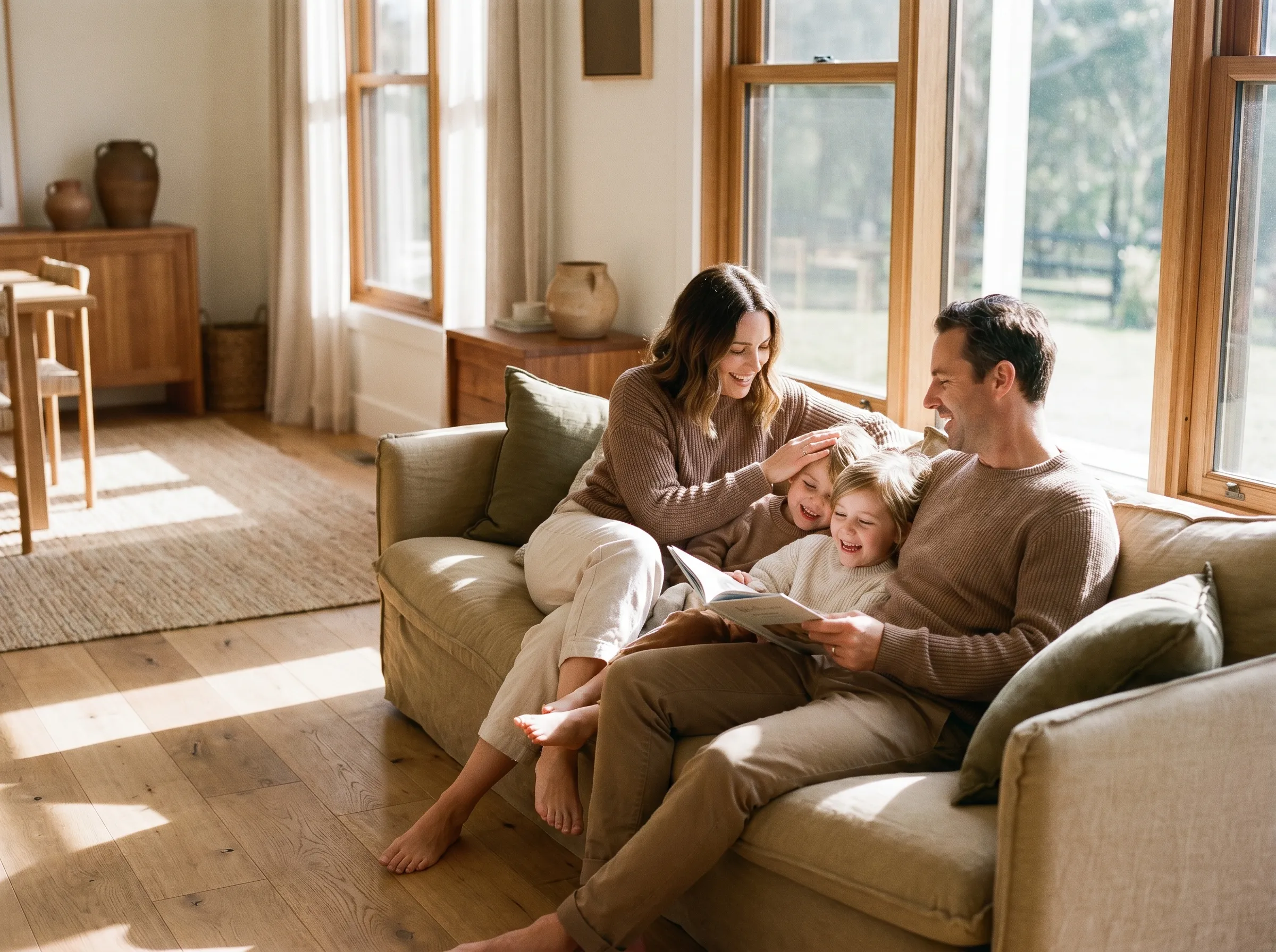 A family at home in a VelBuilt residence